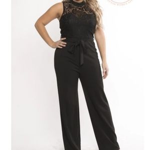 black lace top jumpsuit
